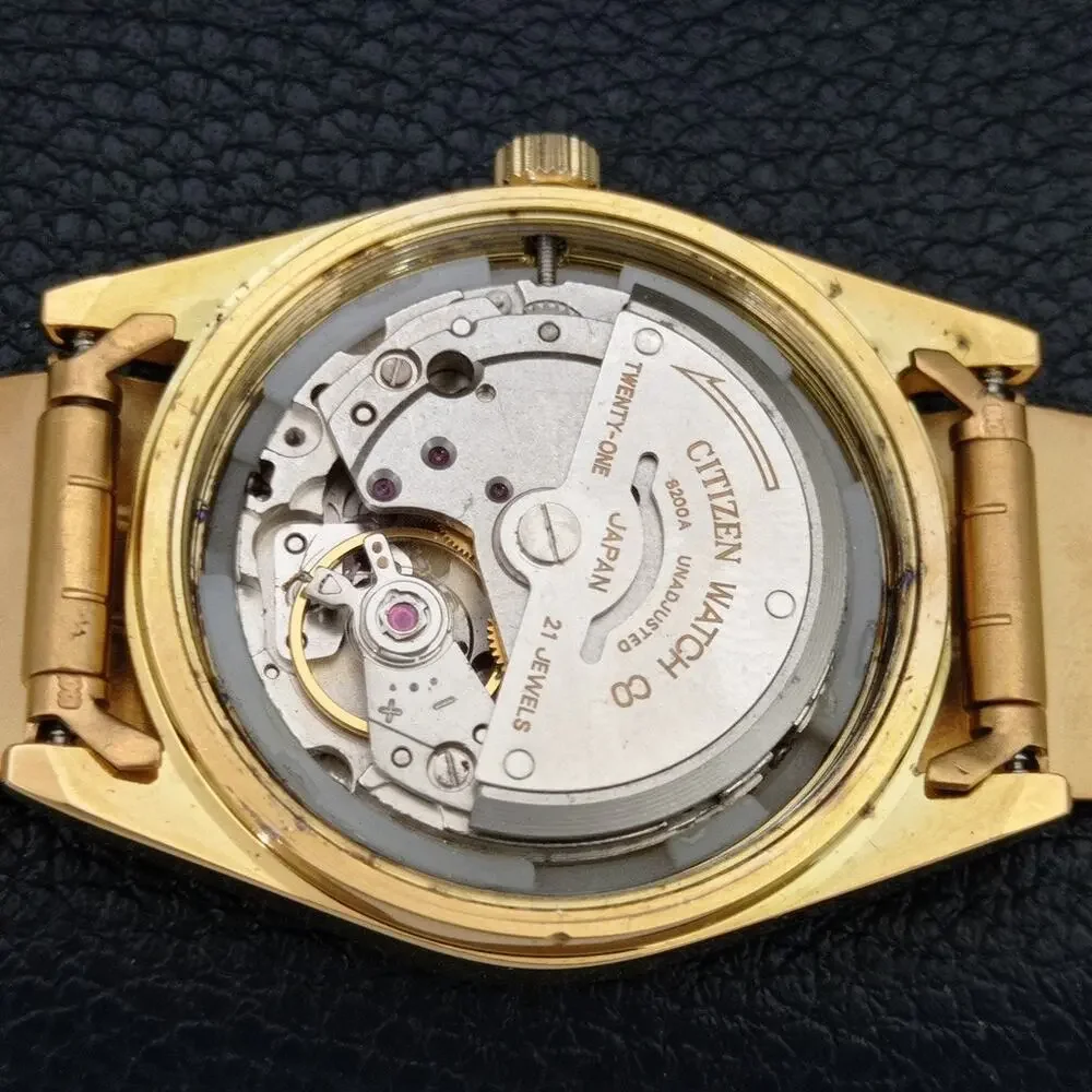 Vintage 1974 Citizen Automatic Mens Gold Watch W/daydate & Arabic accents